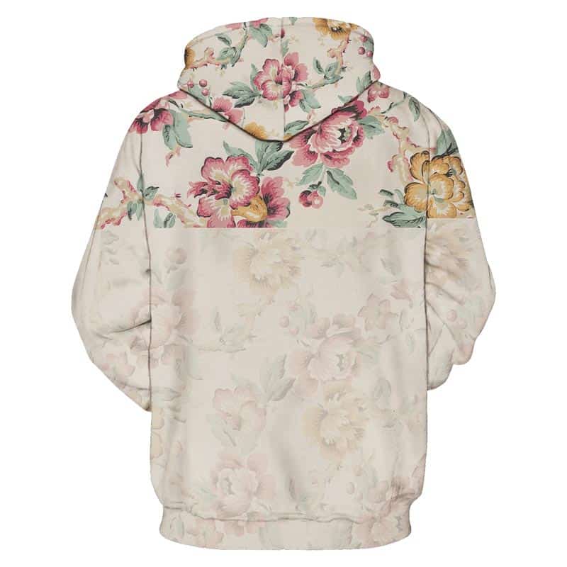 hoodie with flowers on sleeves