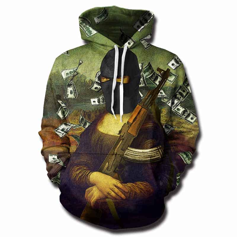 Gangster Mona Lisa Hoodie $40.00 | Chill Hoodies | Sweatshirts and Hoodies