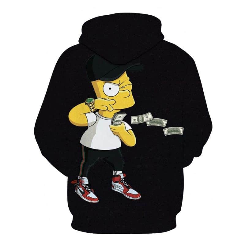 black hoodie that says hoodie